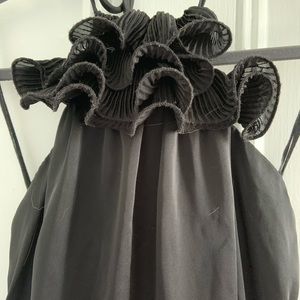 Black Satin Halter Top